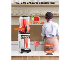 VEVOR Slush machine X-150, 15 l, juoda, nerūdijantis plienas