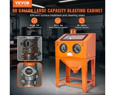 Koduva VEVOR smėliavimo kabinetas 90 gal / 340,7 l su 1,8 gal / 6,8 l dulkių surinkimo sistema