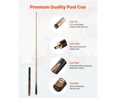 Koduva VEVOR snukerio lazda su prailgintuvu, 1447,8 mm, 9,5 mm oda, 538 g, su aliuminio dėklu