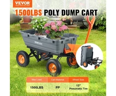 Koduva VEVOR sodo išverčiamas vežimėlis TC4273A, 1500 lbs / 680,4kg, 33 cm padangos