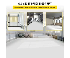 Koduva VEVOR šokių grindų rulonas, 2 x 7 m, juodas/baltas, PVC vinilas