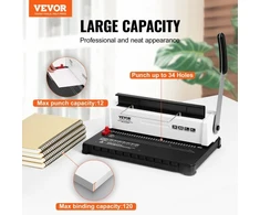 Koduva VEVOR spiralinio rišimo mašina, rankinis knygų rišiklis, 34 skylės, iki 120 lapų, A4, A5