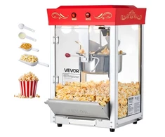 VEVOR Spragėsių aparatas, 0,2kg nerūdijančio plieno katilas, 800 W, stalinis, raudonas