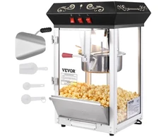 VEVOR Spragėsių aparatas, 850 W, 8 oz katilas, iki 48 puodelių per partiją, juodas