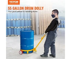 Koduva VEVOR statinės vežimėlis, 208,2 l, 544 kg keliamoji galia, plieno, su reguliuojama rankena ir 3 ratukais