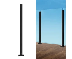VEVOR Stiklo laikiklis turėklams, 1050 mm, juodas, 10–12 mm grūdintam stiklui
