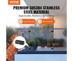 VEVOR Stiklo spaustukas, 4 vnt., nerūdijančio plieno, 8–12 mm stiklui