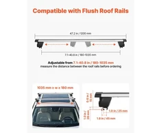 VEVOR Stogo skersiniai HJ-RB015A-120CM, 75 kg, aliuminis