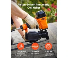 Koduva VEVOR stogo vinis CN45C, 19–45 mm, 15° pneumatinis ritininis viniakalė