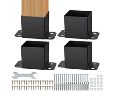 Koduva VEVOR stulpo pagrindas 4 vnt., 152,4 x 152,4 mm, vidinis dydis 142 x 142 mm, juodas