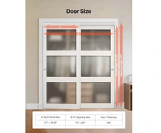 Koduva VEVOR stumdomos spintos durys BL5-72, baltos, 1829 x 2032 mm