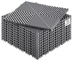 Koduva VEVOR sujungiami drenažo kilimėliai, 12 x 12 col., 12 vnt., pilki