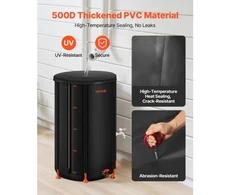 VEVOR Sulankstoma lietaus statinė, 250 l, 500D PVC, juoda