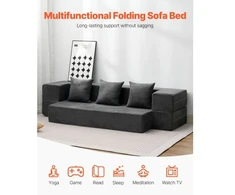 Koduva VEVOR sulankstoma sofa-lova, tamsiai pilka, Twin, ZDSFD-5