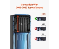 Koduva VEVOR sulankstomas 3 dalių sunkvežimio kėbulo uždangalas Toyota Tacoma 2016–2023, 5 pėdų lovai, juodas