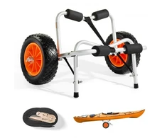 VEVOR Sulankstomas kajakų vežimėlis, 113,4kg keliamoji galia, 25,4 cm vientisi guminiai ratai, 1 diržas