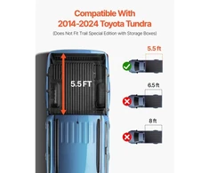 VEVOR Sulankstomas sunkvežimio kėbulo dangtis, skirtas 2014–2024 Toyota Tundra, 5.5 pėd. (67") trumpai lovai, juodas