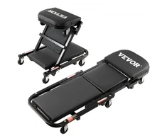 VEVOR Sulankstomas Z formos garažo mechaniko vežimėlis-lengvoji kėdė, 101,6 cm, 204,1kg