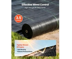 Koduva VEVOR sunki weed barrier audinys, 13 x 115 ft, 3,5 oz, juodas