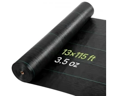 Koduva VEVOR sunki weed barrier audinys, 13 x 115 ft, 3,5 oz, juodas