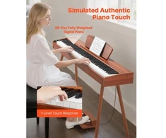 VEVOR Sunkiai pasveriamas skaitmeninis pianinas, 88 klavišai, medžio spalvos