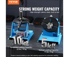 Koduva VEVOR suvirinimo pozicionierius 10 kg, 0-90° pasukamas stalas, 8,1 col. 3 žandų griebtuvas, 1-12 aps./min., 20 W
