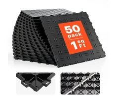 Koduva VEVOR tarpusavyje sujungiamos garažo plytelės, 50 vnt., 305 x 305 x 13,4 mm, juodos