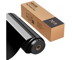 Koduva VEVOR termo transfero vinilas, blizgios juodos spalvos, 304,8 x 21336 mm, ritinys
