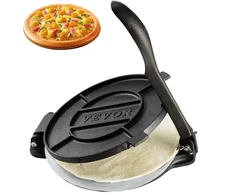 Koduva VEVOR tortilijų presas, 20 cm, ketaus, sidabrinis