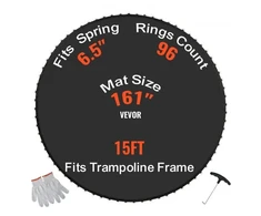 Koduva VEVOR trampolino šokimo kilimėlis 15 ft rėmui, tinka 6,5" spyruoklėms