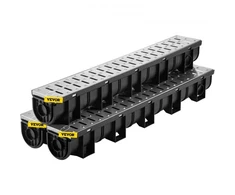 Koduva VEVOR tranšėjinis drenažo sistema su metalinėmis grotelėmis, 150x130 mm, 3 vnt.