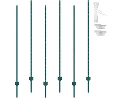 VEVOR Tvoros stulpai 6 vnt., 182,88 cm, žali