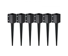 VEVOR Tvoros stulpo inkaras, 6 vnt., juodas, plieno, 610 mm
