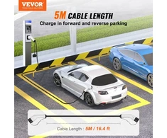 Koduva VEVOR Type 2 į Type 2 EV įkrovimo kabelis, 11 kW, 5 m, 16 A, trijų fazių