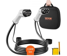 Koduva VEVOR Type 2 į Type 2 EV įkrovimo kabelis, 11 kW, 5 m, 16 A, trijų fazių