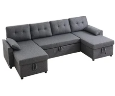 Koduva VEVOR U formos sofa lova, pilka, 287 x 145 x 91 cm