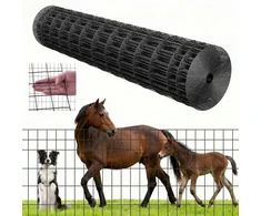 Koduva VEVOR ūkio tvora, 122 cm x 15,2 m, 2 x 4 in tinklelis, cinkuoto plieno viela, juoda