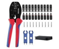 Koduva VEVOR užspaudimo įrankis FSE-2546B, 2,5-6 mm², su 10 porų saulės jungčių, 10 porų kabelių jungčių, veržliarakčiais ir dėklu