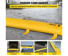 Koduva VEVOR užtvankos barjeras, 7,32 m x 25,4 cm x 15,3 cm, daugkartinio naudojimo PVC vandens nukreipimo vamzdžiai, geltonas