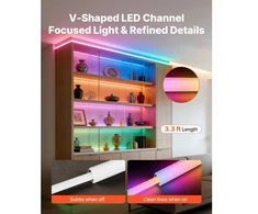 Koduva VEVOR V formos LED aliuminio profilis 20 vnt., 1 m, su pieniniu gaubtu