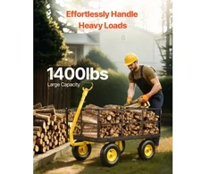 Koduva VEVOR V1400 plieno sodo vežimėlis, geltonas ir juodas, 635 kg