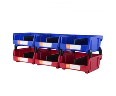 Koduva VEVOR V4 plastikinė laikymo dėžė, 27,6 x 27,9 x 12,8 cm, mėlyna/raudona, 6 vnt.