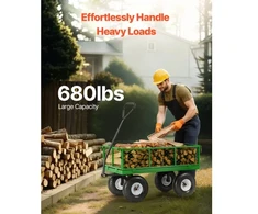 Koduva VEVOR V680 sodo vežimėlis ant ratų, plieno, geltonas / juodas, 308,44 kg