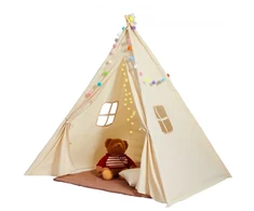 Koduva VEVOR vaikų žaidimų palapinė, teepee palapinė, smėlio spalvos, 118 x 118 x 143 cm