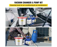 Koduva VEVOR vakuuminė kamera 2 gal/7,6 l su 4 CFM 113 l/min 1/3 AG vakuuminiu siurbliu