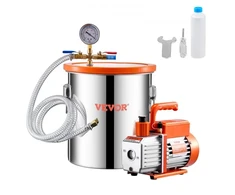 Koduva VEVOR vakuuminės kameros ir siurblio rinkinys, 19 l, 100 l/min, nerūdijančio plieno kamera, akrilinis dangtis
