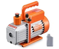 VEVOR Vakuuminis siurblys 113 l/min (4 CFM), vienpakopis, R134a R22 R410a sistemoms, su alyvos buteliuku