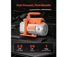 Koduva VEVOR vakuuminis siurblys, 3,5 CFM (99 L/min), vienos pakopos HVAC rotacinis mentinis, R134a/R22/R410a, 1/4 AG