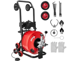 Koduva VEVOR vamzdžių valymo mašina 30 m x 19 mm, automatinio padavimo kanalizacijos sraigtas, 6 peiliai