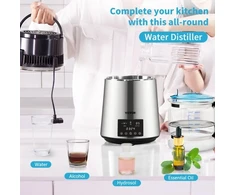 VEVOR Vandens distiliuoklis, 1 l/h, 4 l, 750 W, su 0–99 h laikmačiu ir dvigubu temperatūros ekranu